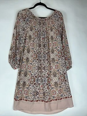 Vestido Max Studio Specialty Products Estampado Floral Bufanda Talla S Forrado Cuello Plisado Foto 1 de 4