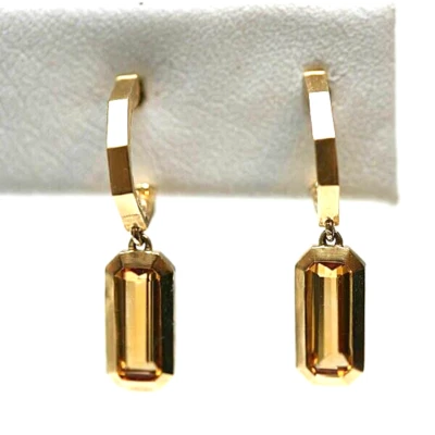 DAVID YURMAN New 18K Gold Novella Citrine Small Hoop Drop Earrings - Image 1 of 4