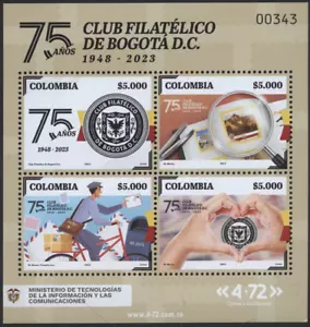 Kolumbien 2023 Kleinbogen "Philatelistenverein Bogota", MiNr 3754-3757 ** MNH - Bild 1 von 1