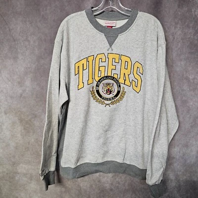 NWT Mitchell & Ness Grambling Tigers Fleece Logo Crewneck Sweatshirt Mens L $100 - Image 1 of 4