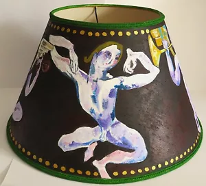 XL Handpainted Lampshade Duncan Grant Bloomsbury Inspired Ballet Russes Angels - Picture 1 of 20
