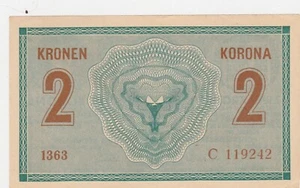 AUSTRIA HUNGARY 2 Korona KRONEN 1914 SERIES C Tiny C Strong color XF+ - Picture 1 of 2