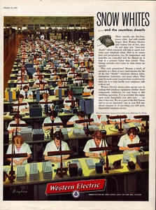 Western Electric Snow Whites and Countless Dwarfs Electron Vintage Print Ad 1956 - Picture 1 of 4