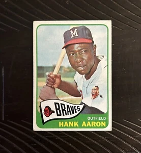 1965 Topps #170 Hank Aaron Salón de la fama Milwaukee Braves - Imagen 1 de 2