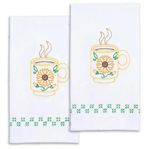 Hágalo usted mismo Dempsey taza de girasol estampado bordado invitado kit de toallas de mano - Imagen 1 de 2