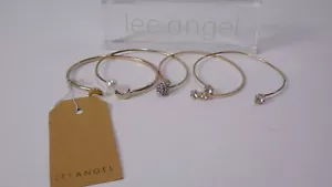 Lee Angel Women's Shiny Gold Round Howlite Stone Flip Top Cuff Bracelet NWT 89 - Picture 1 of 13