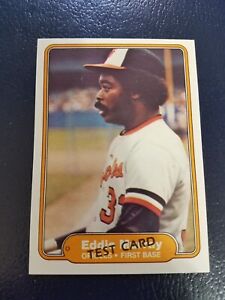 Eddie Murray Baltimore Orioles 1982 Fleer TEST CARD BLANK BACK RARE BEAUTY