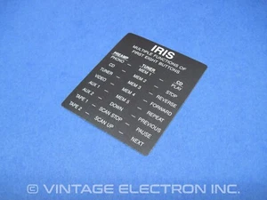 ETIQUETA PANEL TRASERO CONTROL REMOTO HAFLER IRIS NUEVO DE STOCK - Imagen 1 de 6