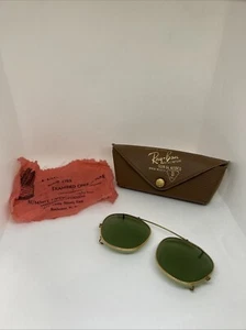 Vintage Bausch and Lomb Clip on Sunglasses with Case B & L 48 Ray Ban - Picture 1 of 16
