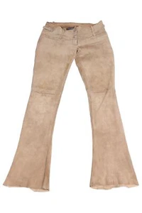 DOLCE & GABBANA BEIGE VINTAGE SUEDE FLARED PANTS IT 38 UK 6 - Picture 1 of 7