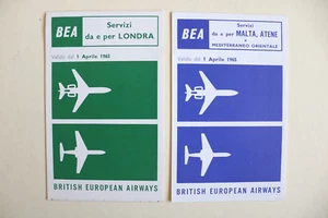 BEA 1965 Timetables, Italian, Servici per Londra, And Malta, Atene, #2 - Picture 1 of 3