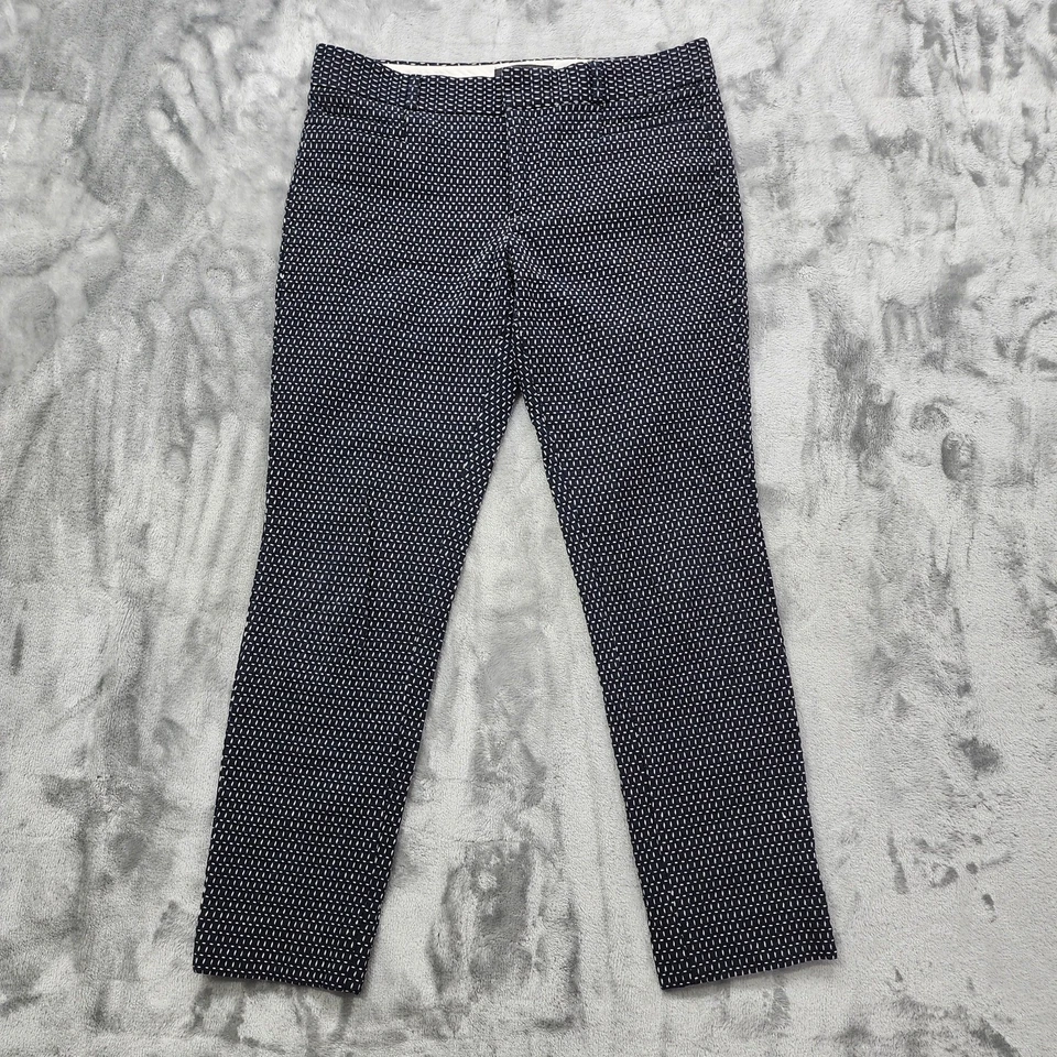 Pantalones Banana Republic para mujer 4 negros blancos puntada en el tablero calce ajustado tiro medio ajustados Foto 1 de 4