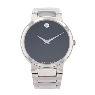 Reloj pulsera Movado Museum clásico 38 mm esfera negra cuarzo acero inoxidable para hombre Foto 1 de 4