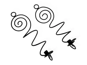 Pair of Modern Black Metal Spiral Wall Sconce Candle Holders Geometric Art Decor - Picture 1 of 24