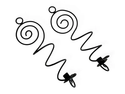 Pair of Modern Black Metal Spiral Wall Sconce Candle Holders Geometric Art Decor - Image 1 of 4