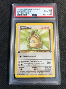 PSA 10 GEM MINT Kangaskhan 21 Jungle 1st Edition Pokemon Card - Picture 1 of 2