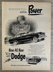 Dodge Coronet V-8 Coupe Red Ram Power 1953 Vintage Print Ad - Picture 1 of 1