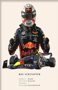 Impresión de póster de calcomanía de vinilo de pared Max Verstappen Car Racing (adhesivo extraíble) - Imagen 1 de 3