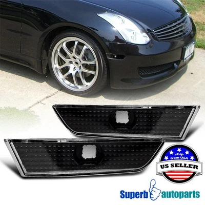 Fits 2003-2007 Infiniti G35 2Dr Coupe Bumper Lights Parking Signal Lamps Black - Изображение 1 из 4