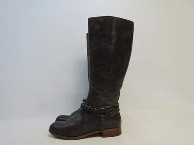 Botas de moda Coach para mujer talla 8 B de cuero marrón con cremallera 15" hasta la rodilla Foto 1 de 4