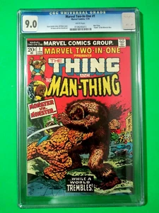 TWO IN ONE # 1 JAN 1974 CGC 9.0 The Thing VS Man-Thing  Marvel Comics - Picture 1 of 2