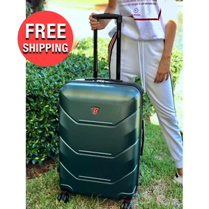 Lightweight 30-inch Green Travel Suitcase Hard Side Luggage with Spinner Wheels - Picture 1 of 5