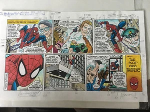 MARVEL SPIDER-MAN ORIGINAL NEWPAPER COMIC PRODUCTION ART COA STAN LEE COA - Picture 1 of 3