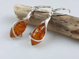 Pendientes de ámbar pendientes Eldeshtein joyas de ámbar auténticas joyas del mar Báltico - Imagen 1 de 12