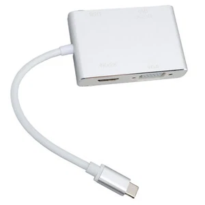4 In 1 USB C Hub Type C To USB 3.1 HD Multimedia Interface DVI VGA Adapter EJ - Picture 1 of 24