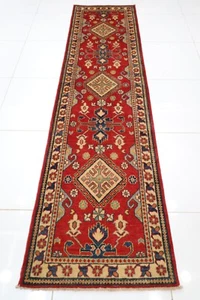 10 ft Hallway Tribal Kazak Runner Rug Afghan Hand Knotted Wool Bedroom Rug - Picture 1 of 10