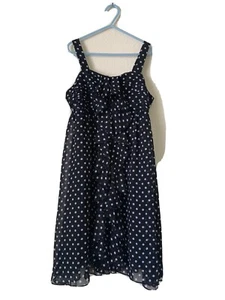 Pre-owned Justice Black & White Polka Dot Dress (size10) - Picture 1 of 6