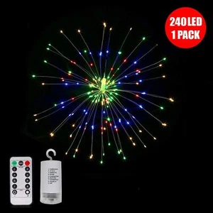 240 LED MULTI COLOUR FIREWORK FAIRY LIGHTS STRING REMOTE CONTROL CHRISTMAS PARTY - Picture 1 of 7