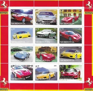 Ferrari Classic Sportwagen Modelle Mordwinien Republik postfrisch Blatt 2001 - Bild 1 von 1