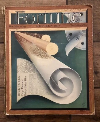 October 1937 Fortune Magazine Vintage Illustrated Paolo Garretto Vol.16 #4 - Image 1 of 4