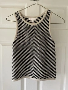 NEW Girls GB Knit Tank Dillards Large L Sleeveless Sweater Black Cream CUTE! - Picture 1 of 5