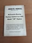 1945 McCormick Owner&#39;s Manual &amp;Parts List Radiator Cooled 3-5 HP Model LB Engine