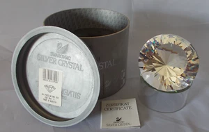 Swarovski Silver Crystal Gem approx 2 high by 3-¼ across w/Original container. - Picture 1 of 5