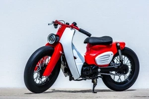 trickyman12 1/6 "SUPER CUB" vintage motorcycle(Red/White) - Picture 1 of 8