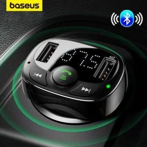 Baseus Bluetooth Wireless Car FM Transmitter MP3 Player USB Charger Adapter Kit - Picture 1 of 10