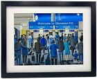 Glenavon F.C, Mourneview Park Stadium. High Quality Framed Art Print. Approx A4.