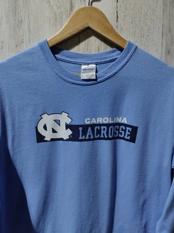 UNC Carolina Lacrosse Graphic Design T-shirt Long Sleeve Blue Adult Medium * Cover
