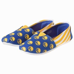 Golden State Warriors NBA Ladies Canvas Stripe Shoes Slippers