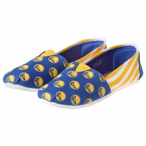 Golden State Warriors NBA Ladies Canvas Stripe Shoes Slippers Cover