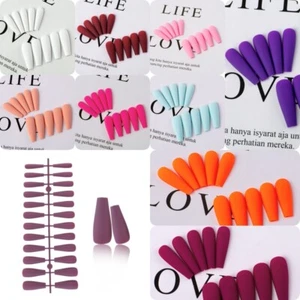 Juego de uñas de ballet de 24 colores mate usables de un solo color adecuado para mujeres - Imagen 1 de 12