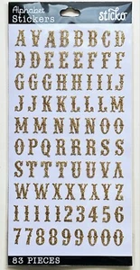 Alphabet & Numbers (Gold)/ Flat Stickers/Sticko - Picture 1 of 1