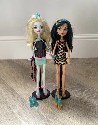 Monster High Lagoona Blue & Cleo De Nile Scaris Doll’s With Accessories +stands  - Image 1 of 4