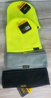 Cold Weather Fleece Headbands High Visibility Beanie Winter Sock Hats Firm Grip - Image 1 of 2