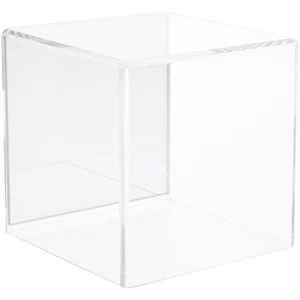 Plymor Clear Acrylic Display Case with No Base (Mirror Back), 4" x 4" x 4" - Picture 1 of 1