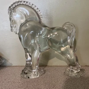 VINTAGE HEISEY CRYSTAL CLYDESDALE HORSE Excellent Condition Glass - Picture 1 of 6