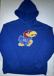 Kansas Jayhawks Hoodie Men’s Large Embroidered Logo Pullover Sweater Blue NCAA - Picture 1 of 7